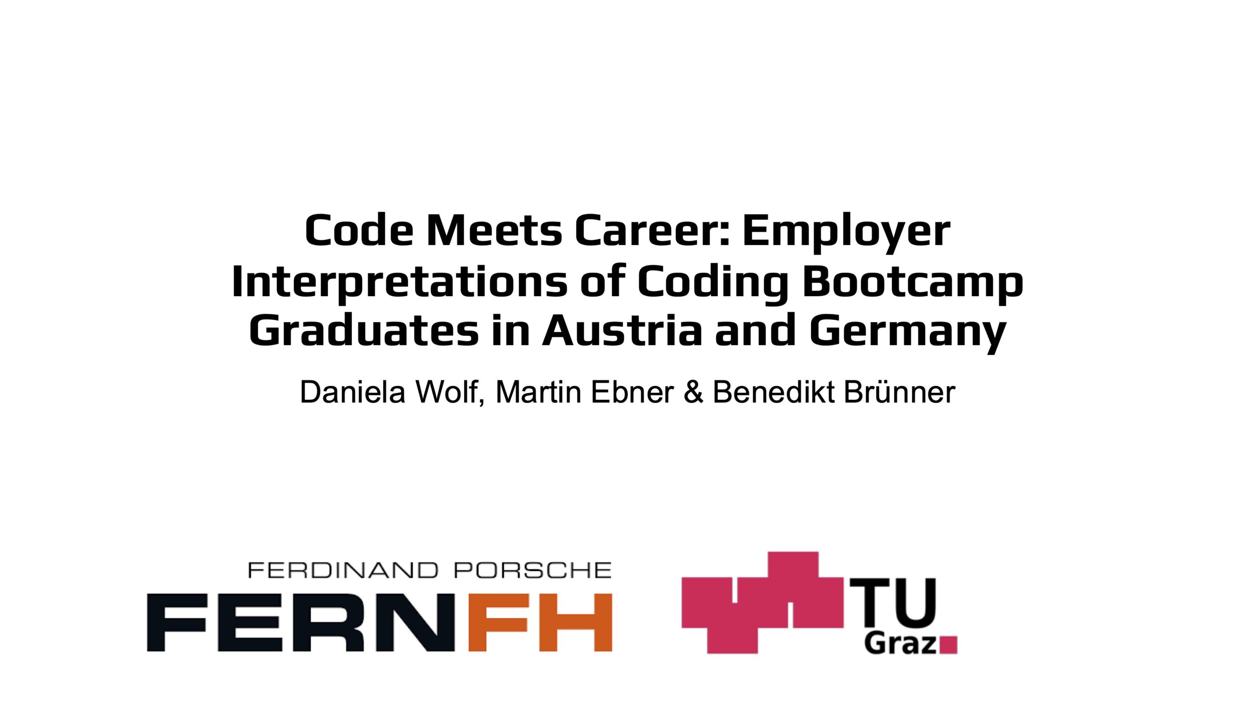 Presentation: Code Meets Career: Employer Interpretations of Coding Bootcamp Graduates in Austria and Germany