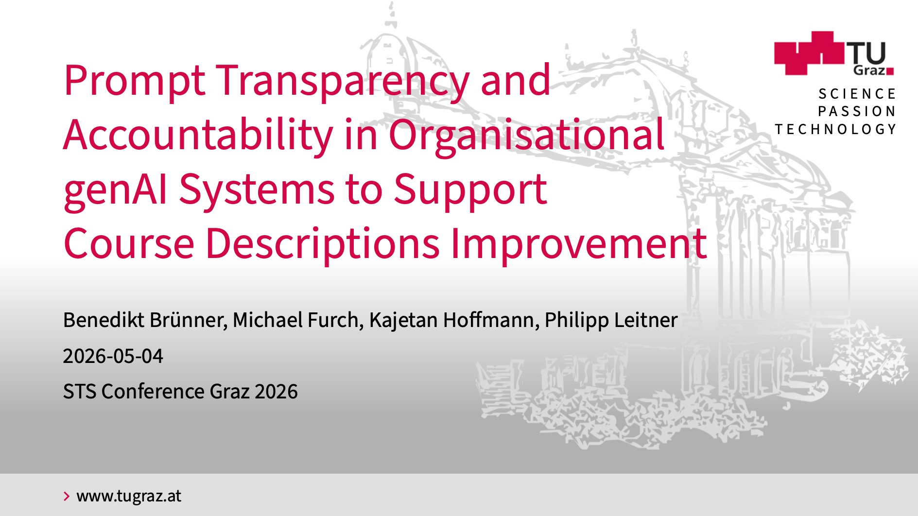 Presentation: Prompt Transparency and Accountability in Organisational genAI Systems to Support Course Descriptions Improvement
